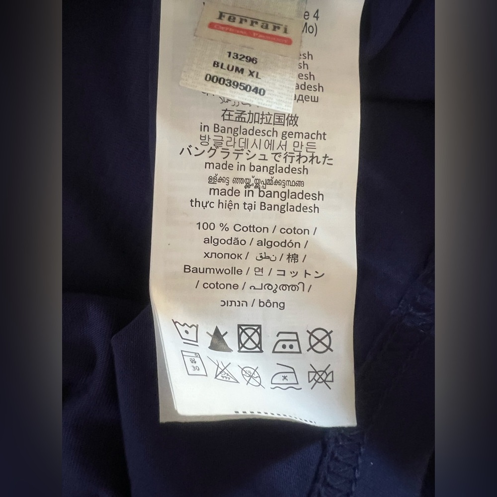NWT Ferrari Navy Blue Men's Shirt, Size XL - Picture 6 of 7
